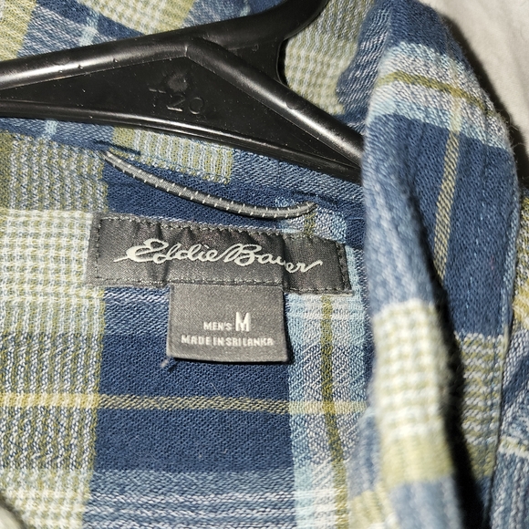 Eddie Bauer blue/green long sleeve shirt. - Picture 4 of 5